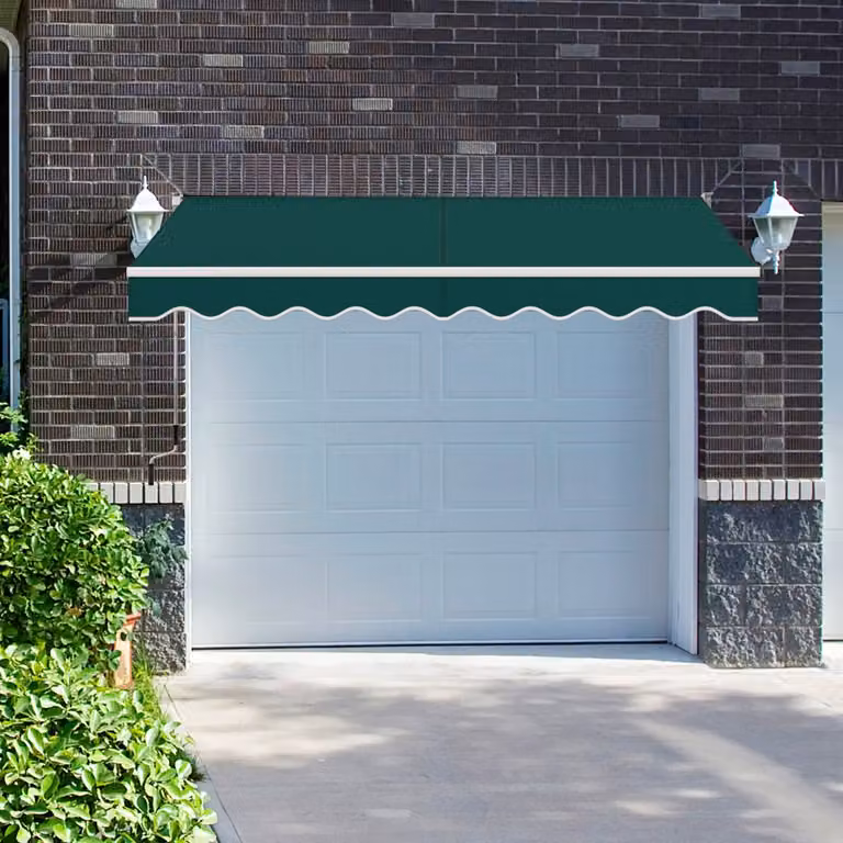 Tenda da sole retrattile Costway in alluminio e poliestere impermeabile con manovella, Verde, L: 295 cm, P: 250 cm
