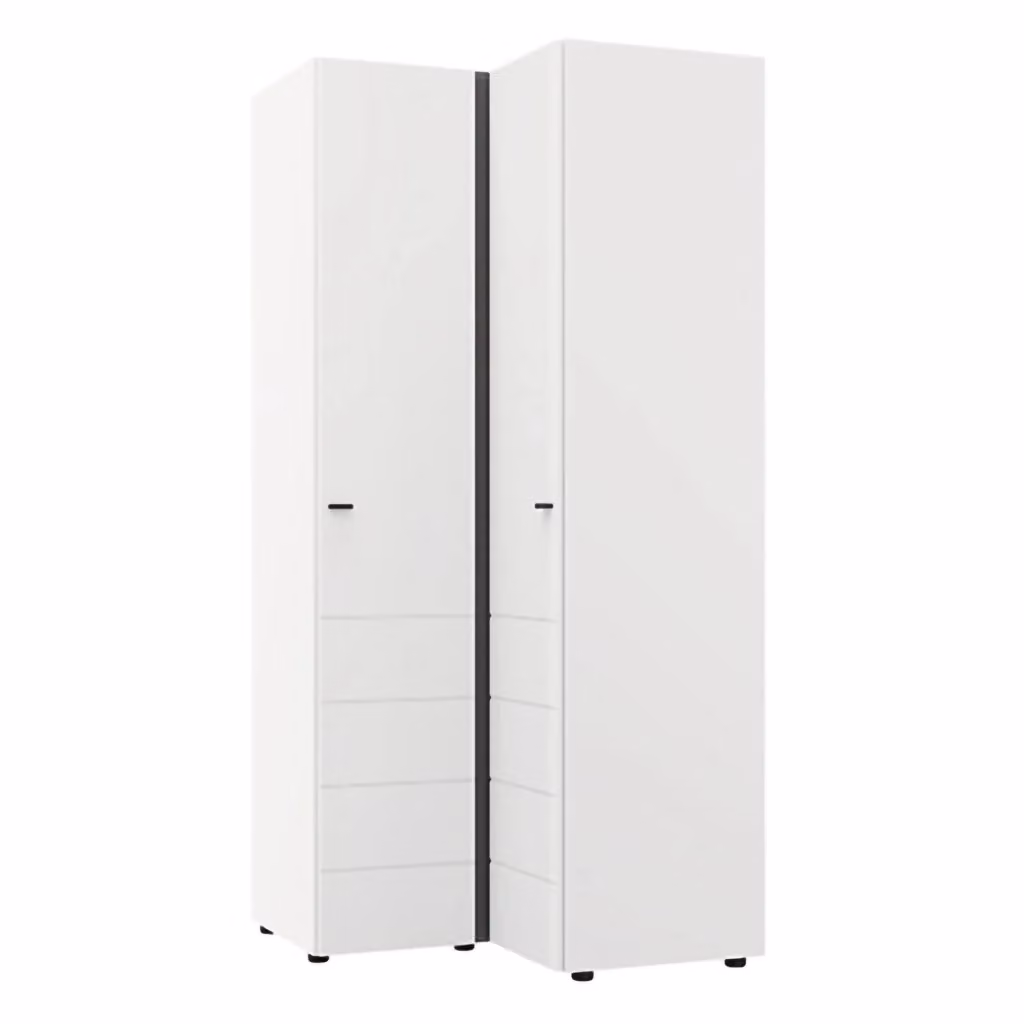 Armadio da camera da letto DMORA con 2 ante e ripiani interni, Bianco Opaco, L: 95 cm, H: 208 cm – 2