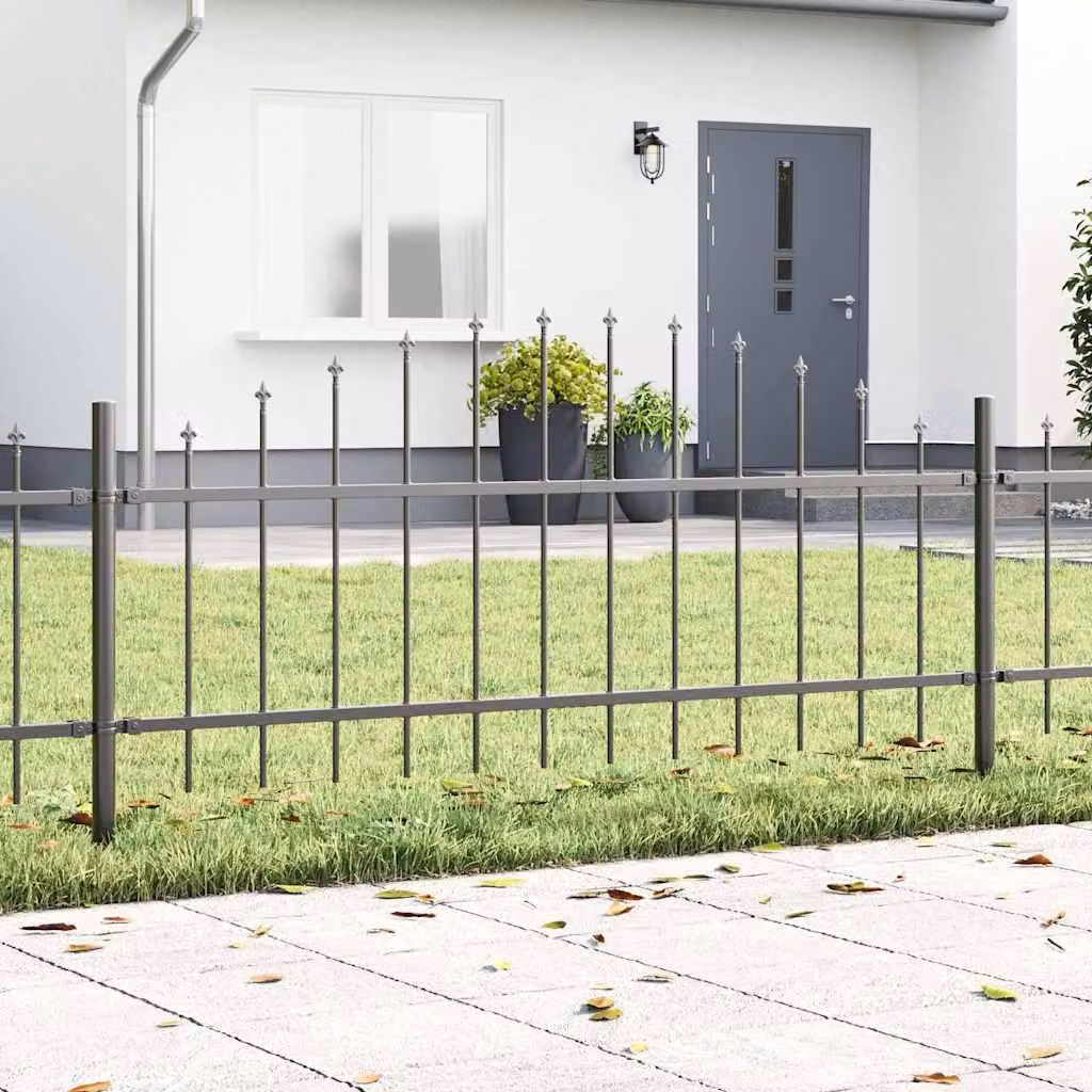 Maison Exclusive - Recinzione per giardino WOERDEN, 170 x 115 cm, acciaio grigio con rivestimento a polvere