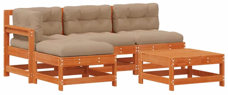 Set Lounge da Giardino 5 pcs Marrone Cerato