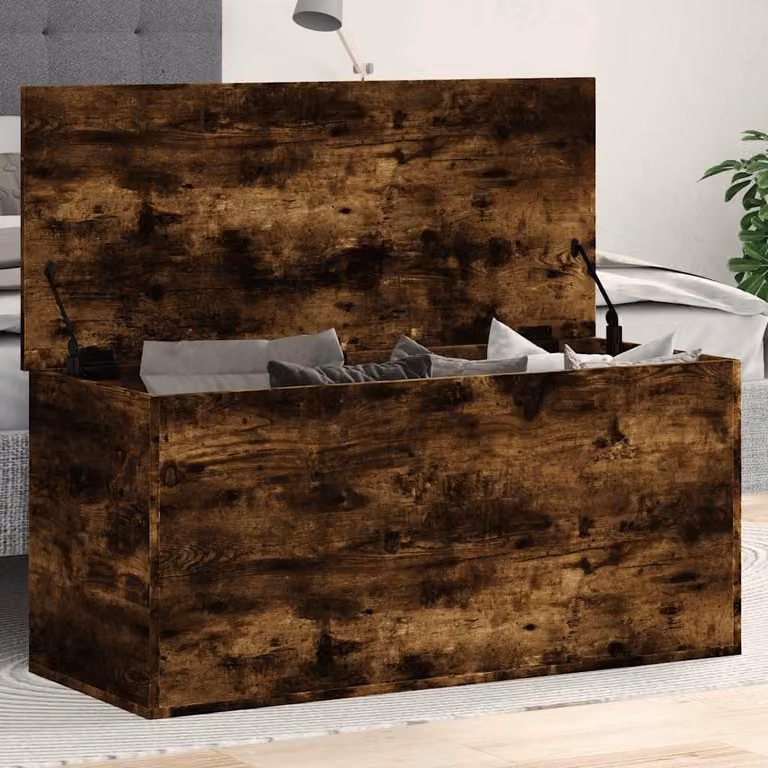 Contenitore vidaXL in legno multistrato Rovere Fumo, L 100 x P 42 x H 46 cm