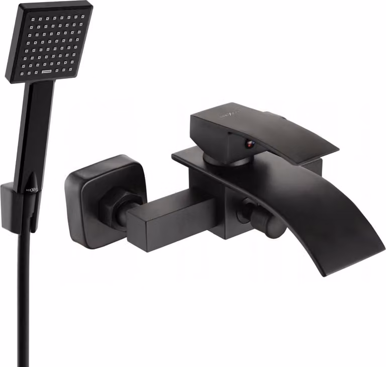 Mexen Aries R45 batteria da vasca con set doccia, nero - 74483R45-70