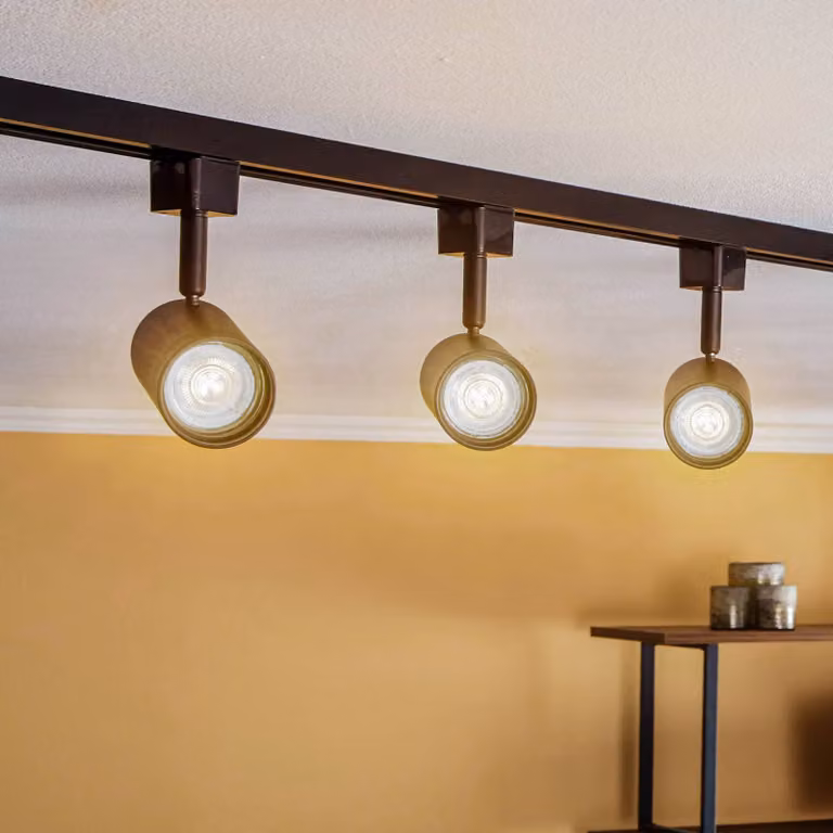 Sistema binario monofase Prios, nero, a 3 luci, GU10 Jorell PRIOS, dimmerabile, Nero, Soggiorno / Sala da pranzo, Alluminio, Moderno, Lampada a binario