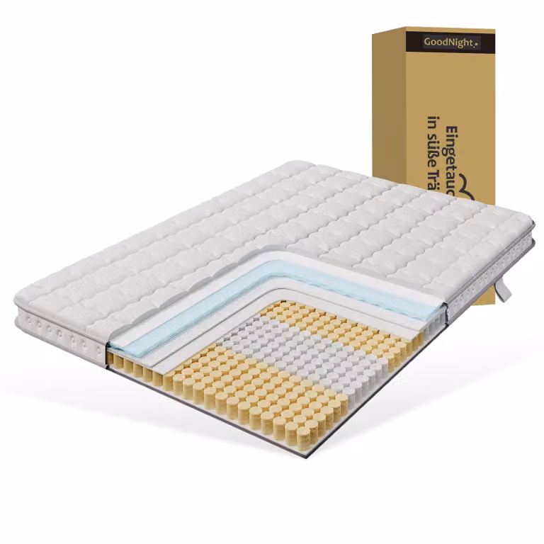 Materasso a molle insacchettate a 7 zone, Merax, 90x200 cm, livello di comfort H3; materasso in schiuma fredda ortopedica, 10 cm, traspirante e adatto alle persone con allergie, OEKO-TEX