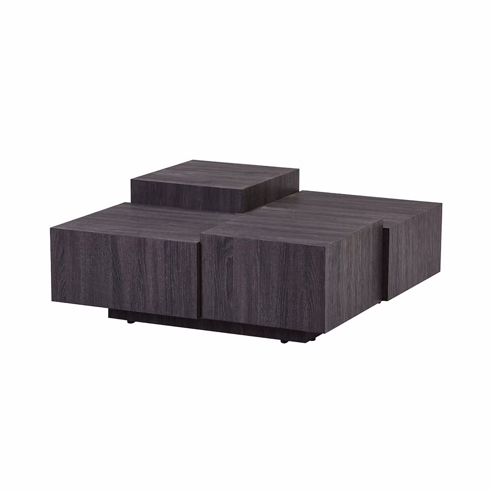 Home Deluxe - Tavolino NAYELI - Look legno scuro , Dimensioni: 96 x 96 x 39 cm , - Piano in MDF, senza montaggio I Tavolino da salotto Tavolino da salotto Tavolino da divano
