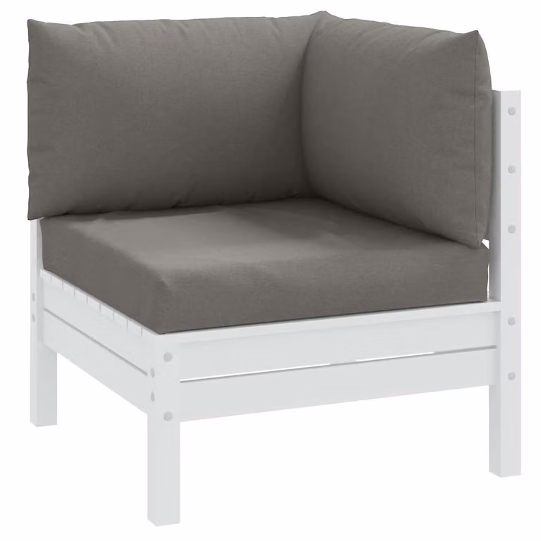 Set di 3 cuscini per pallet vidaXL in tessuto resistente ai raggi UV, colore grigio, forma rettangolare con imbottitura in schiuma, L: 60 cm, P: 60 cm, H: 9,5 cm