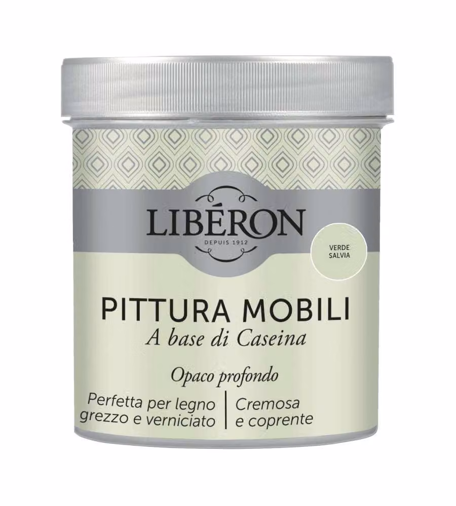 Libéron Pittura Mobili Verde Salvia 0,5 L a base di Caseina Cremosa