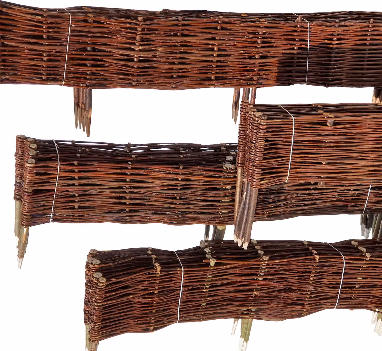 Bordi per aiuole in salice - recinzione a innesto in rami di salice intrecciati 60 cm 30 cm 1 pezzo