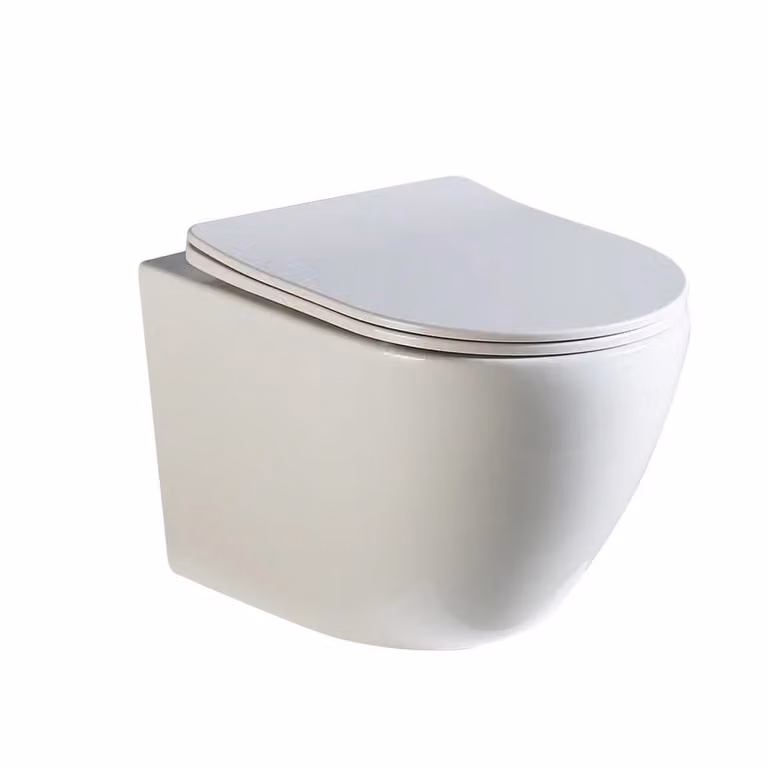 WEBO Odin WC sospeso bianco lucido senza bordo con sedile WC - design moderno e alta qualità