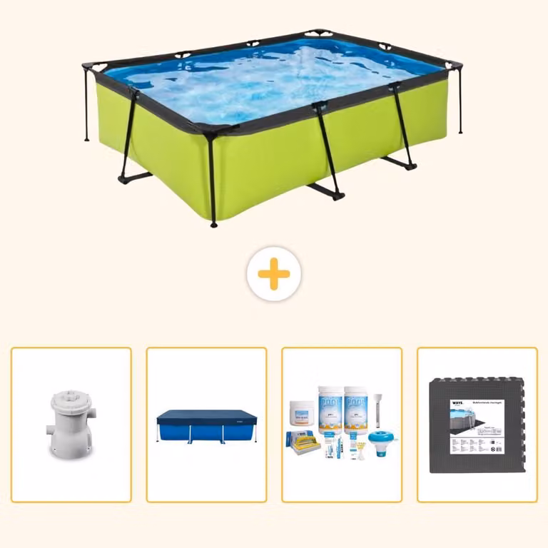 Piscina fuori terra rettangolare - 220x150x65 cm - 5 pezzi - Modello SCB61