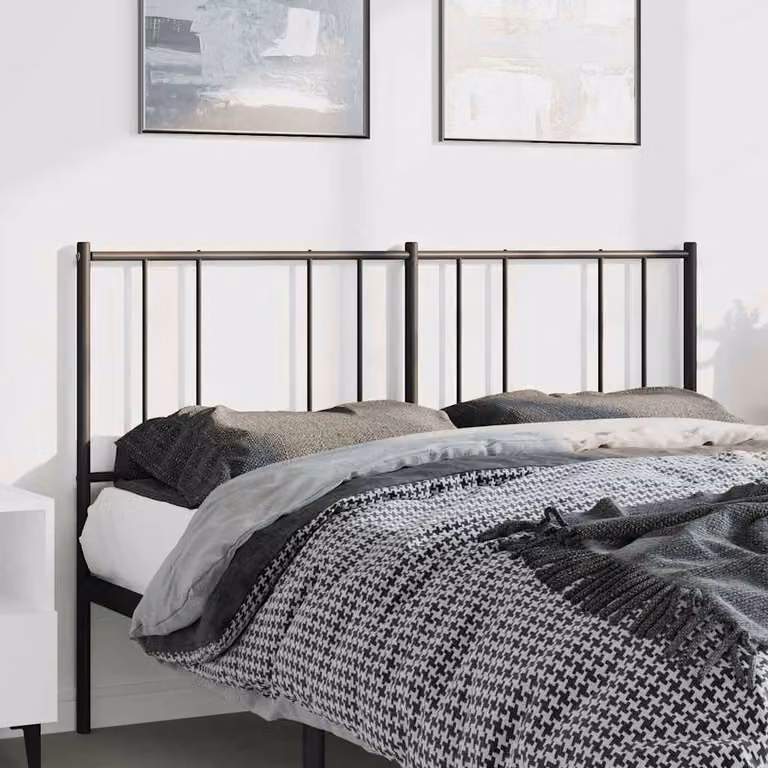 Testiera di ricambio vidaXL in metallo nero laccato per letto 150x200 cm