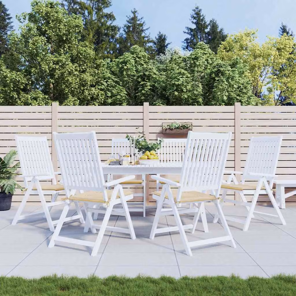 Set di 6 cuscini per sedia vidaXL in tessuto Oxford beige, traspiranti e idrorepellenti, L/P/H: 40 x 40 x 3 cm