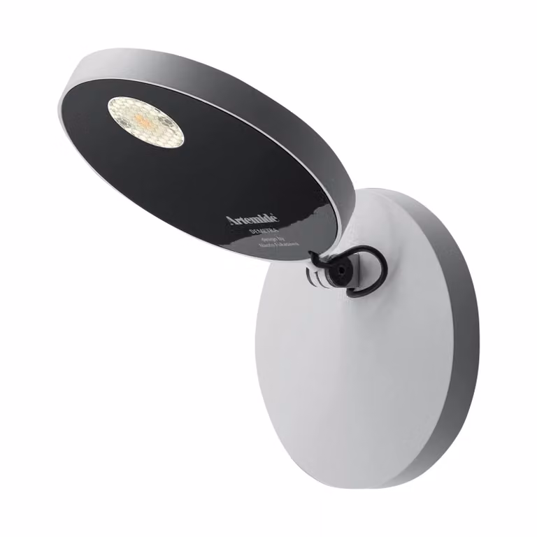Artemide Applique da parete a LED Demetra Spotlight, Bianco / Opale, Soggiorno / Sala da pranzo, Alluminio, Design, Applique a LED