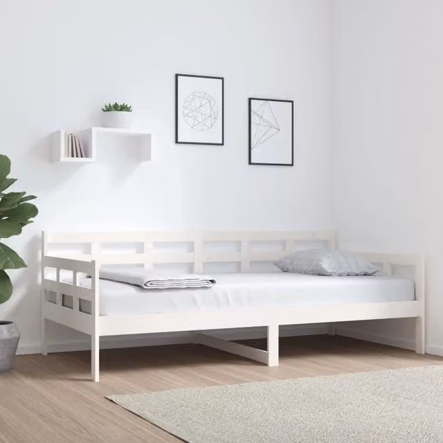 Dormeuse bianca in legno massello di pino stile rustico vidaXL L/P/H: 190 x 90 x 69,5 cm – 1