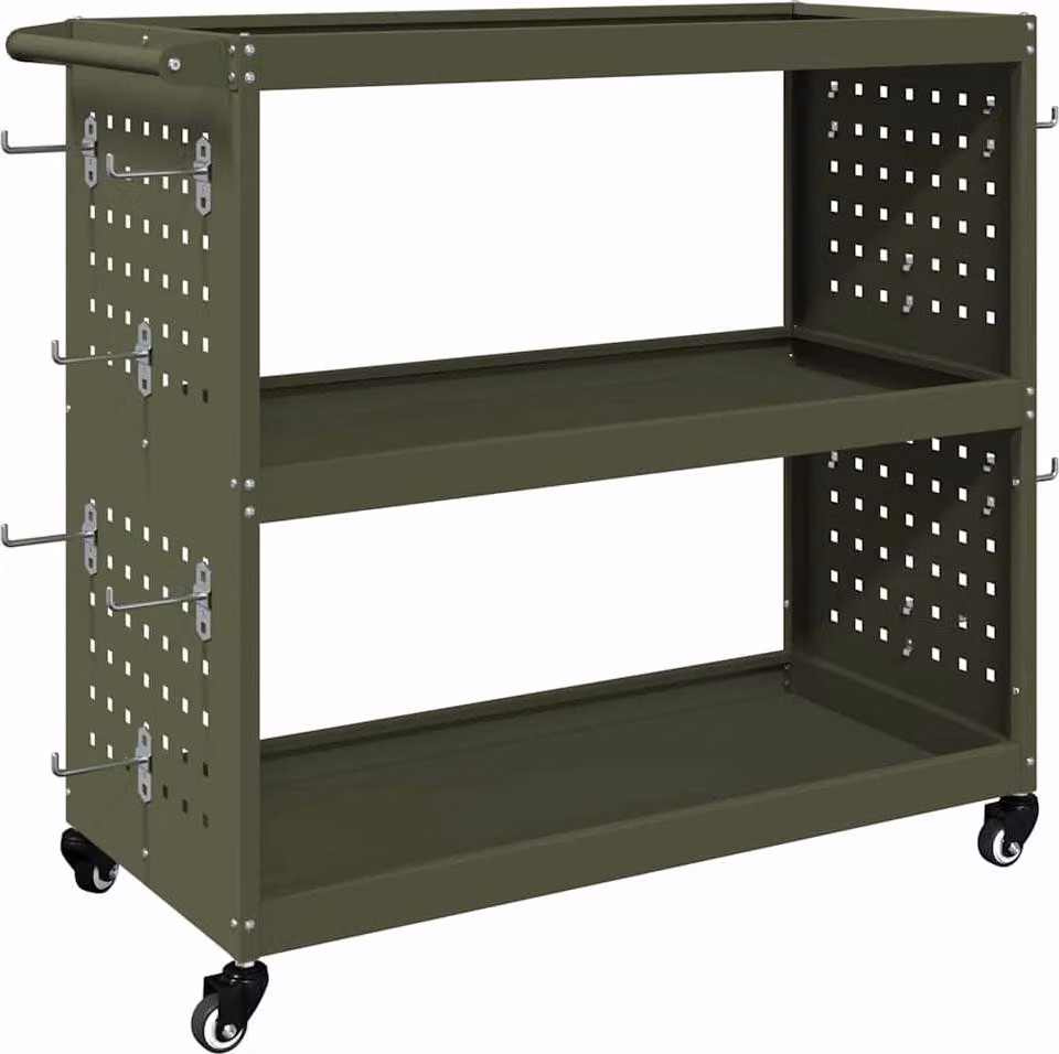 Carrello per Attrezzi con ruota Verde oliva 75 x 35 x 73 cm
