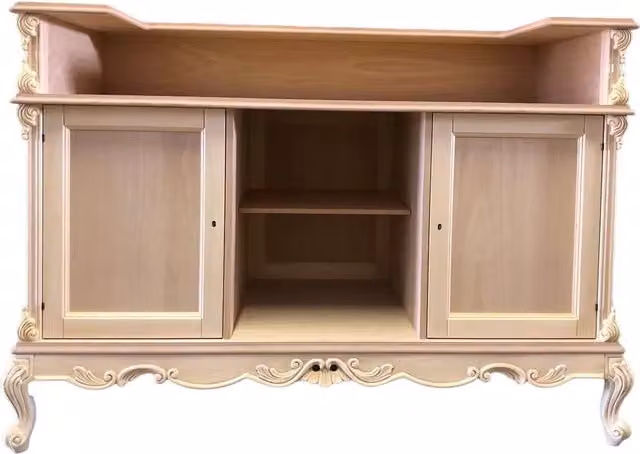 Bancone da bar classico barocco in legno grezzo Mobili 2G L: 164 cm, P: 68 cm, H: 115 cm – 3