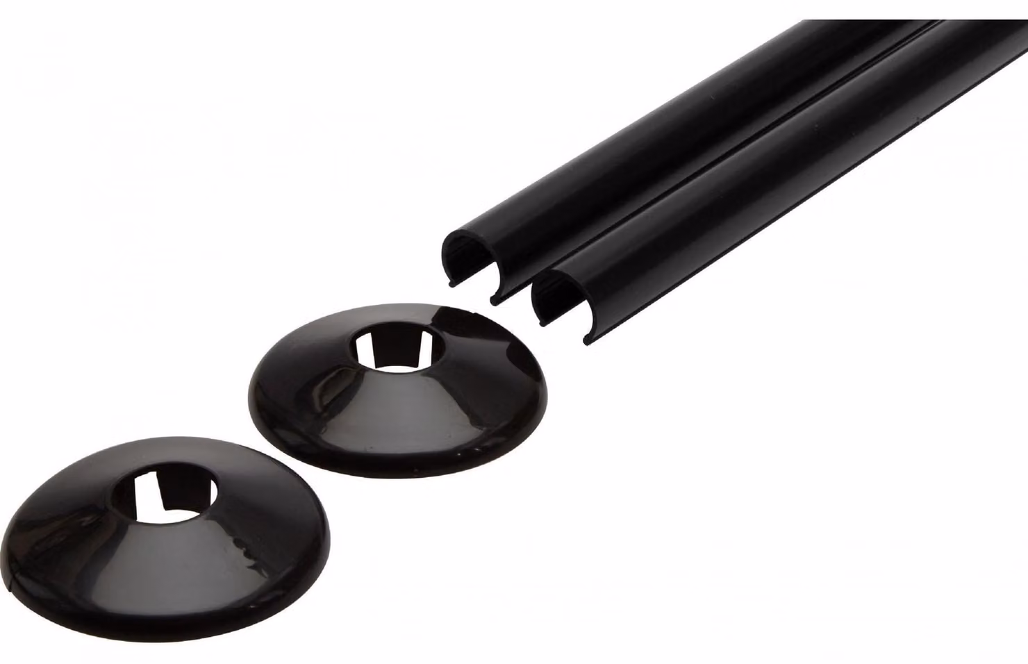 Solidchoice - Kit per radiatori Talon Snappit, tubi flessibili, 15 mm, neri, 2 pezzi da 500 mm