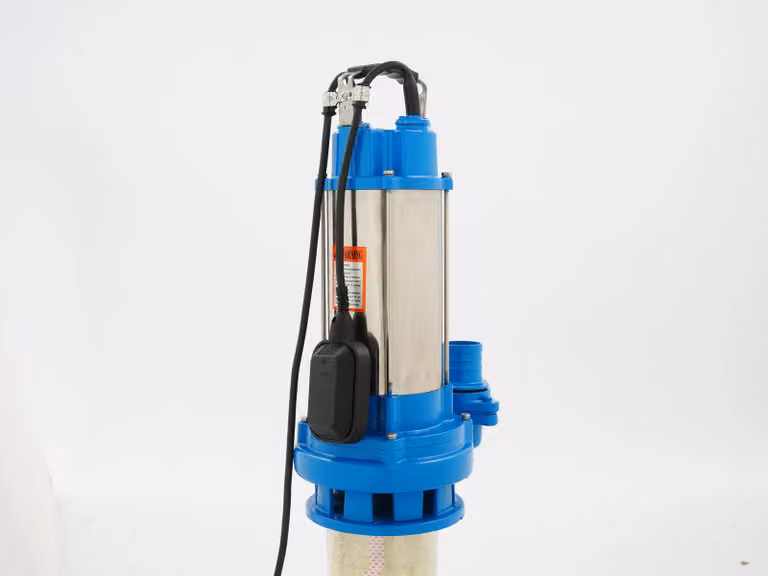 Pompa dell'acqua - Pompa sommersa per acque sporche/di scarico - 2200 W - Acciaio inossidabile - Prevalenza 25 m - Spina UE 230 V 50 Hz - Max 35 °C - Blu