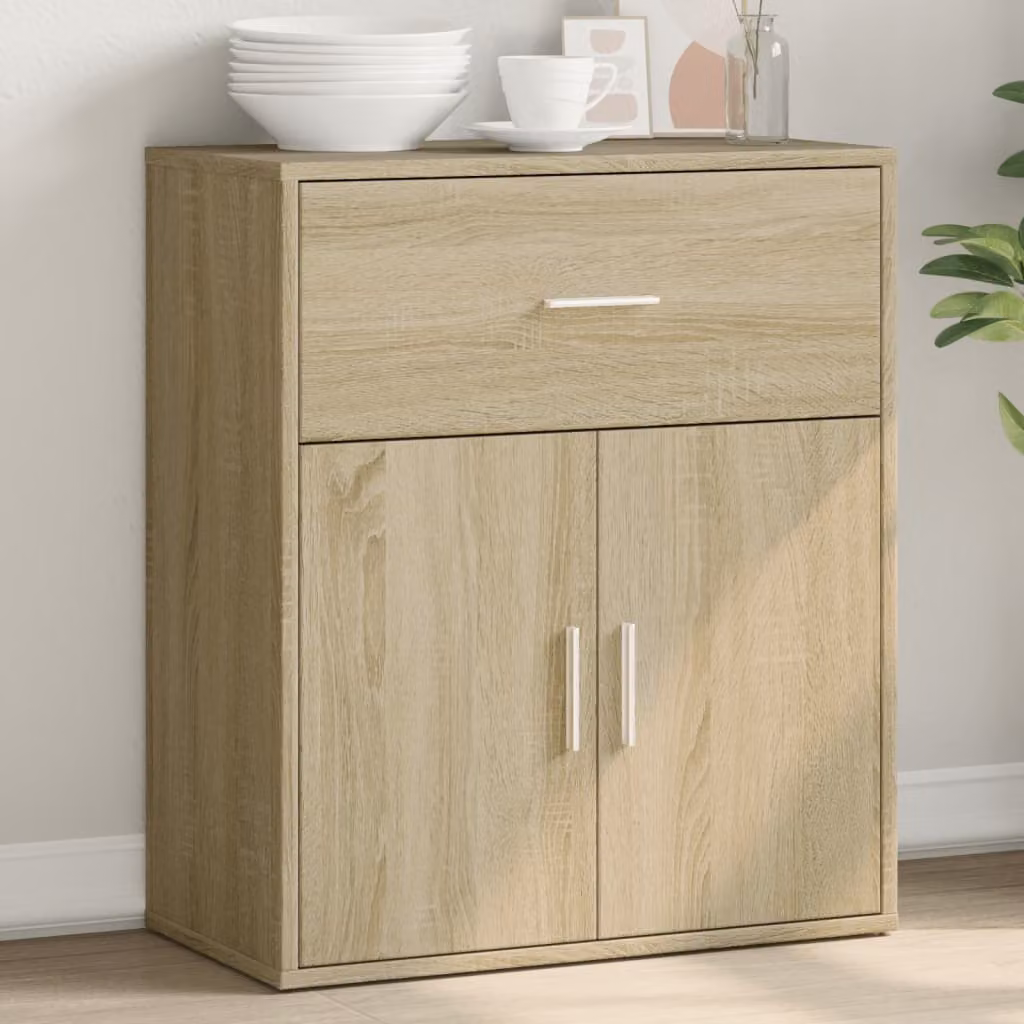 Credenza vidaXL in Rovere Sonoma e Legno Multistrato, Colore Marrone, L 60 cm x P 31 cm x H 70 cm