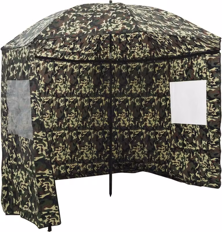 Ombrellone da Pesca Mimetico 300 x 240 cm Poliestere Oxford