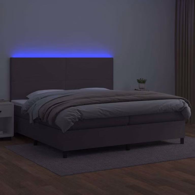 Maison Exclusive - Giroletto Molle con Materasso e LED Grigio 200x200cm Pelle finta