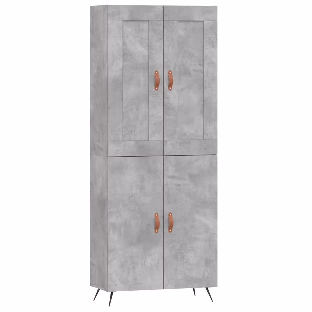 Credenza moderna vidaXL in legno e metallo grigio L: 69,5 cm, P: 34 cm, H: 180 cm – 2