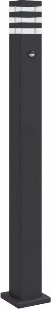 Lampada da Terra per Esterni con Sensore Nera 110cm Alluminio