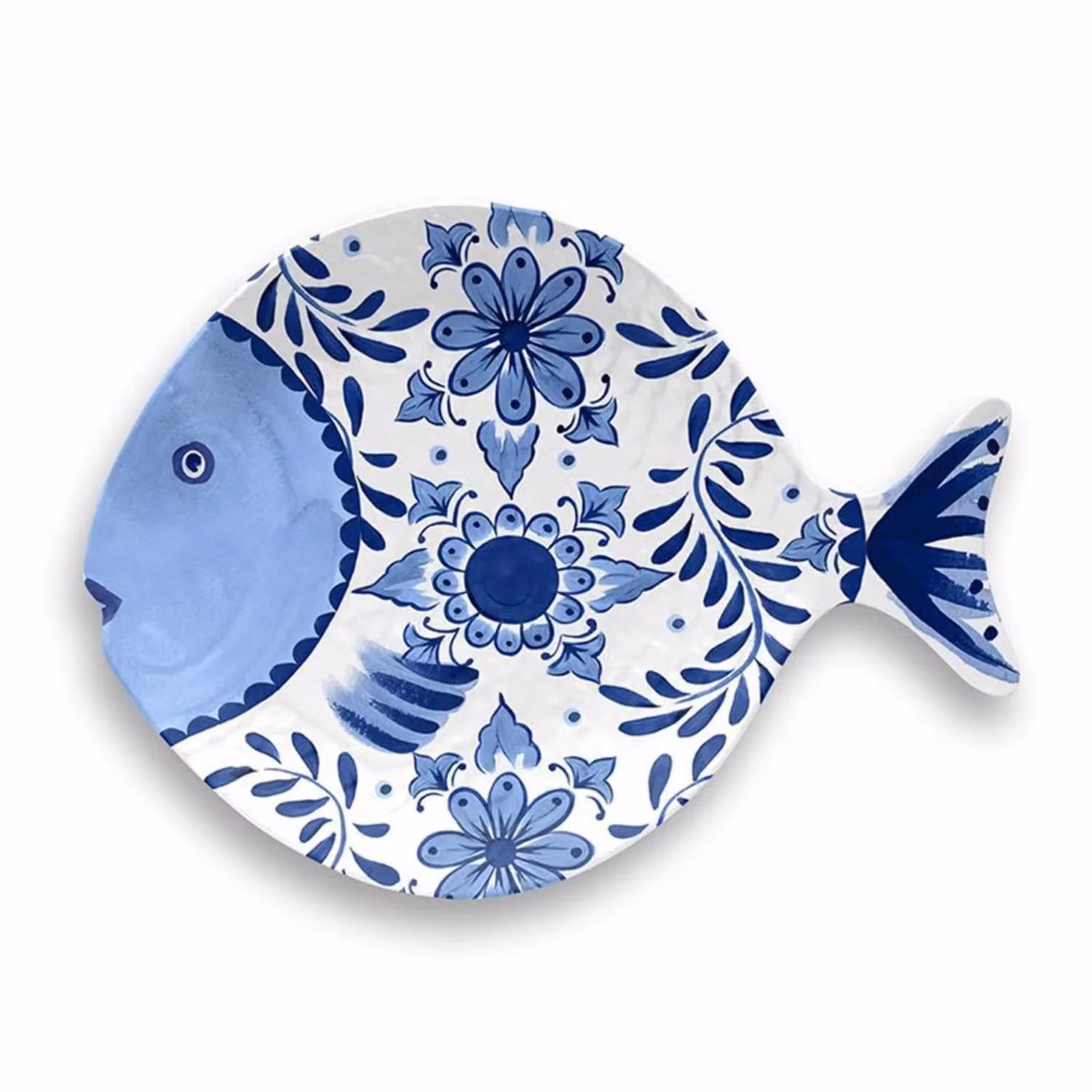 Vassoio pesce in melamina, Linea Santorini, dim. 29,7x22,2cm