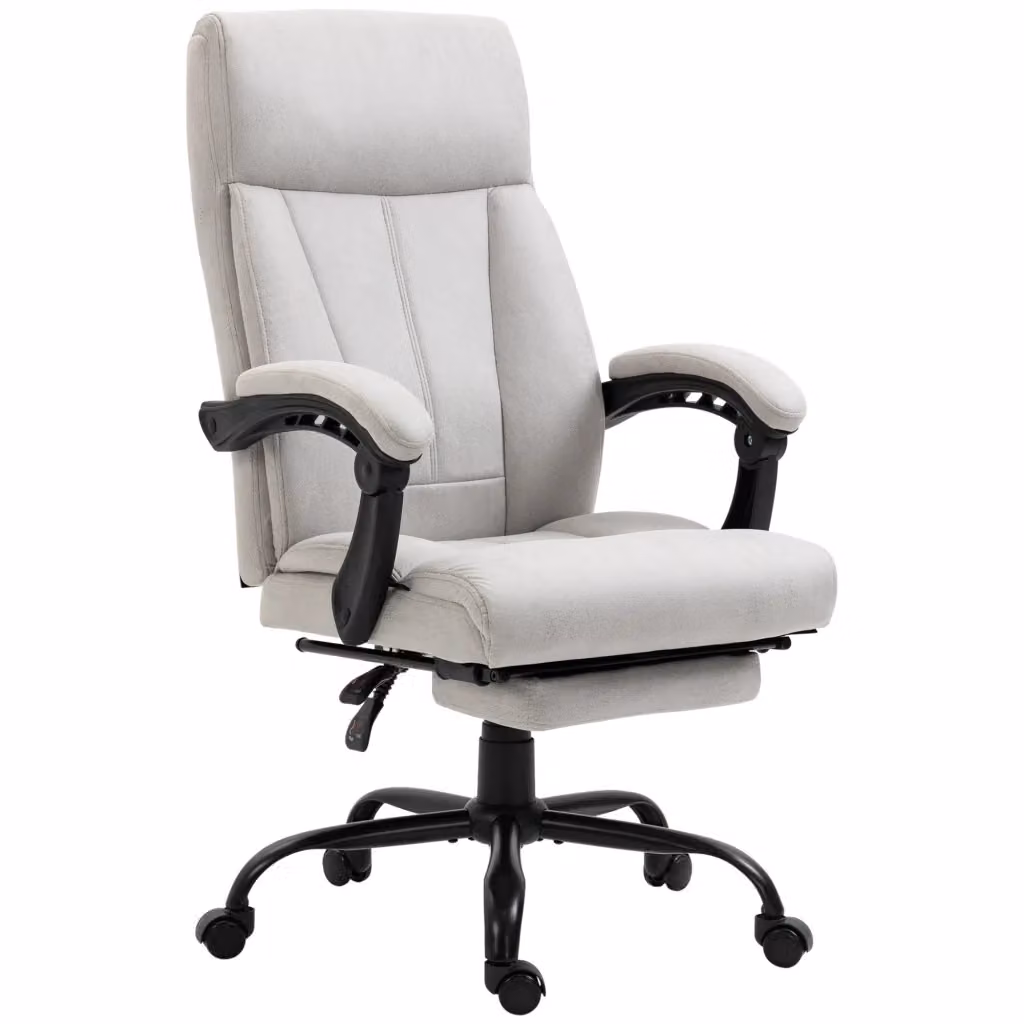 Sedia da ufficio executive in microfibra grigia con poggiatesta e braccioli L/P/H: 65 x 74 x 111-119 cm – 2