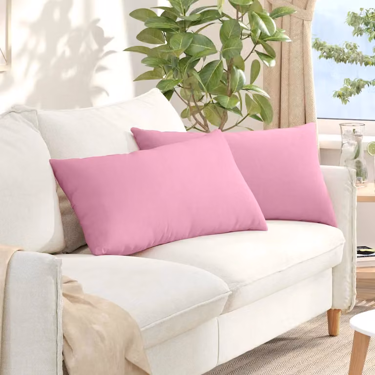 Set di 2 cuscini da divano vidaXL in tessuto rosa con fodera rimovibile, L 80 cm x P 40 cm x H 40 cm