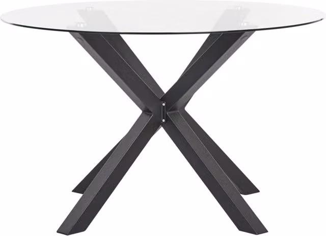 Tavolo da giardino con piano in vetro e gambe in alluminio nero stile moderno