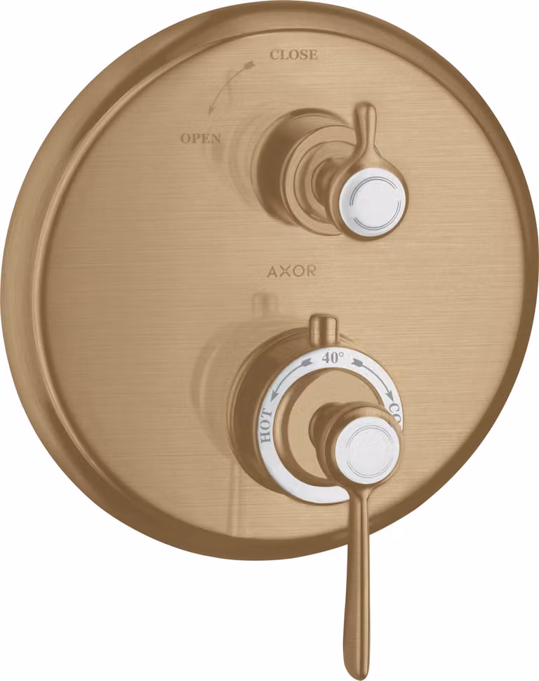 hansgrohe AXOR Thermostat Montreux encastré avec robinet d'arrêt, béqu'ille, 1 consommateur, 16801140, 16801140