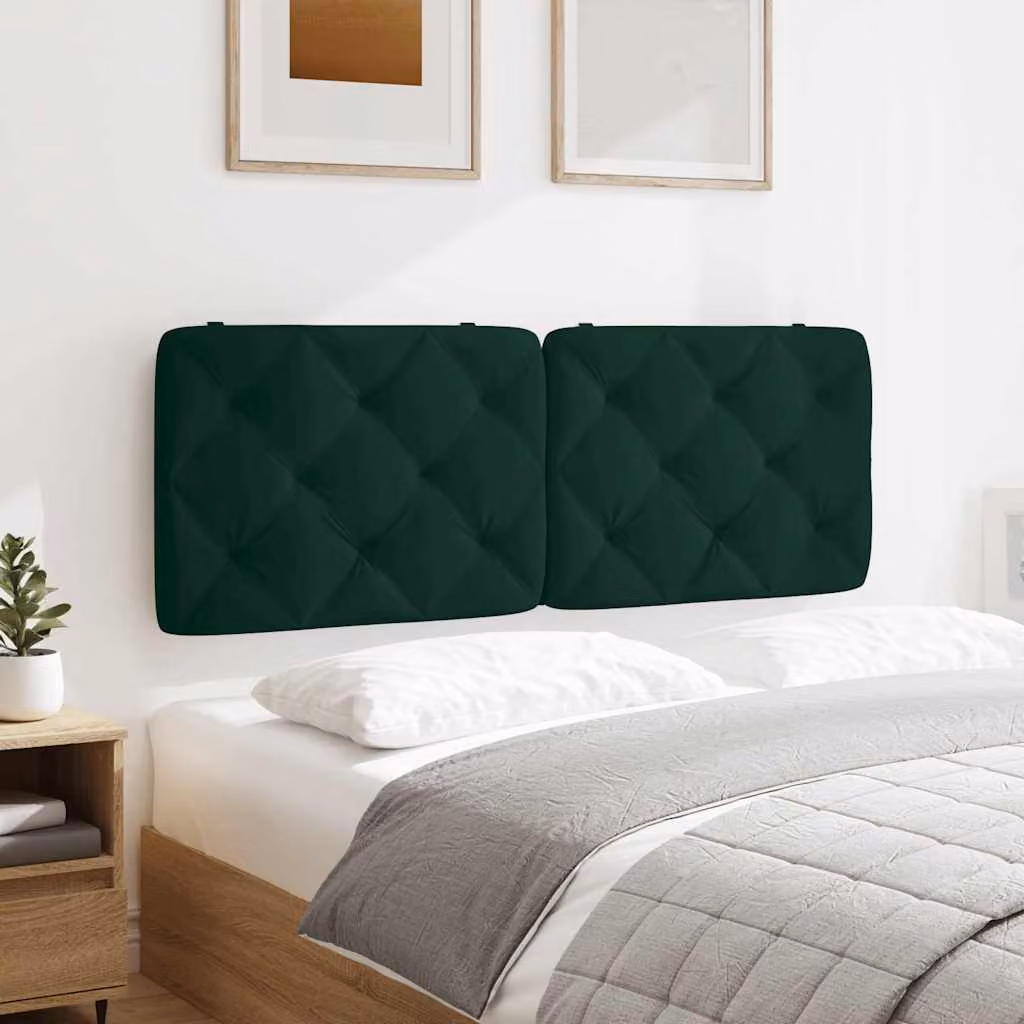 Cuscino Testiera vidaXL in Velluto Verde Scuro, L: 120 cm
