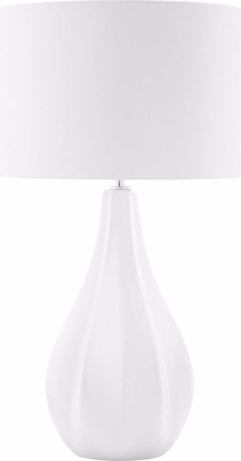 BELIANI Lampada da tavolo beige chiaro, porcellana, 60 cm, rotonda