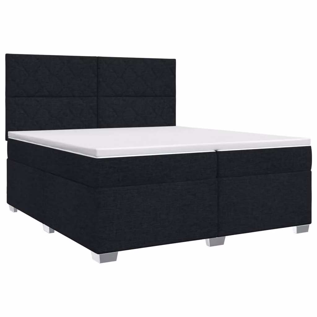 Letto box spring con materasso vidaXL in tessuto nero L/P: 200 x 200 cm – 2
