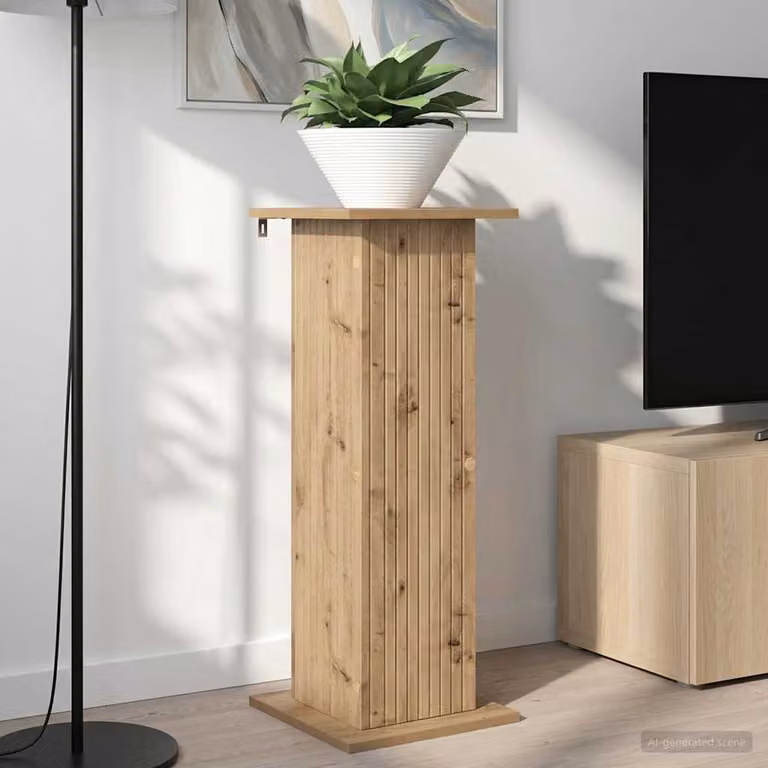 Set di 2 supporti per piante vidaXL in legno color rovere marrone, L/P/H: 30,5 x 30,0 x 80,5 cm