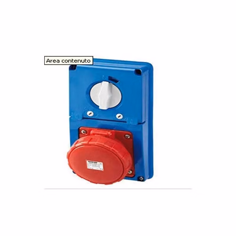 Presa Fissa Interbloccata Verticale Gewiss GW66326N 2P+T 16A IP67 Blu – 2