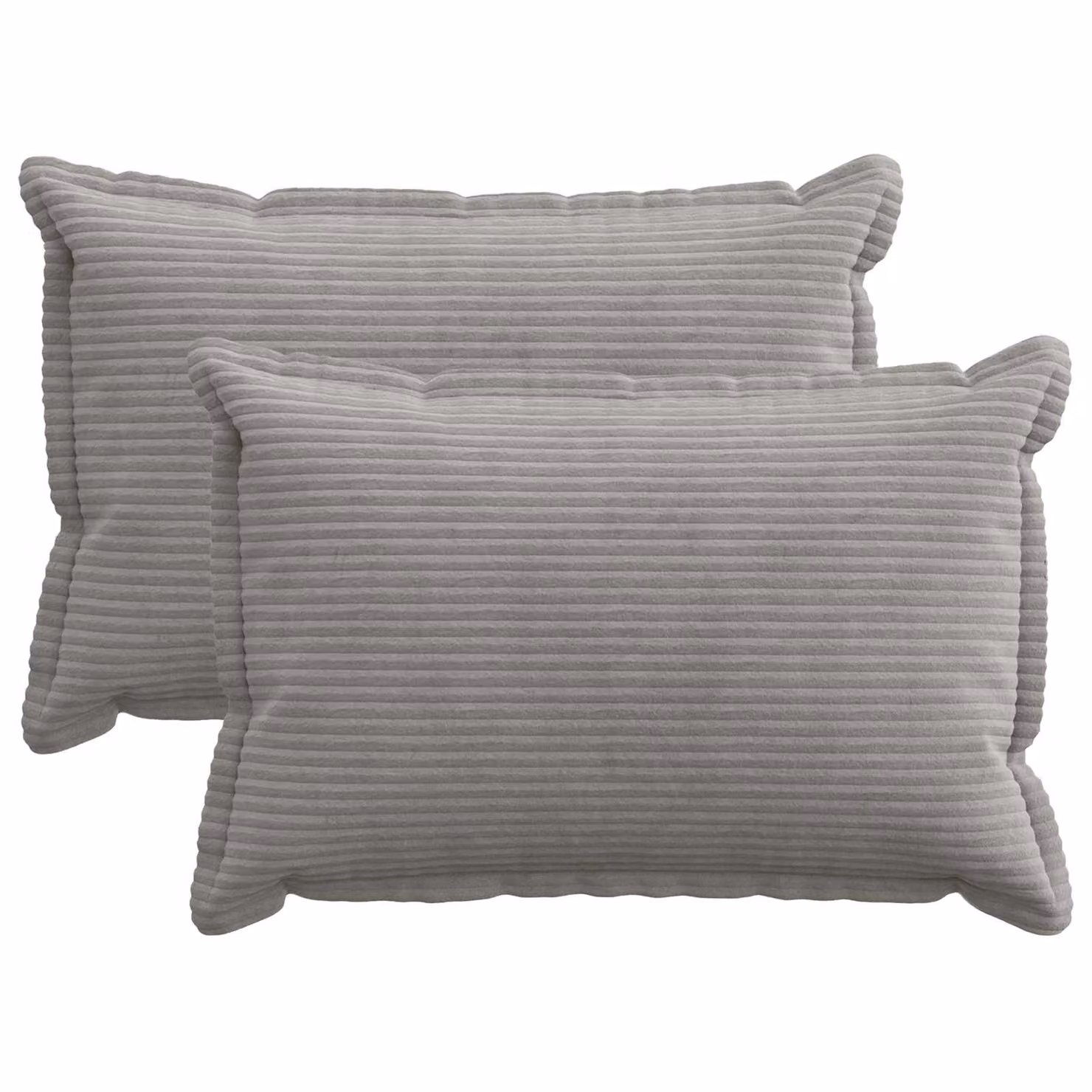 Set di 2 federe vidaXL HOUTEN in velluto a coste grigio chiaro, L 30 cm x P 50 cm
