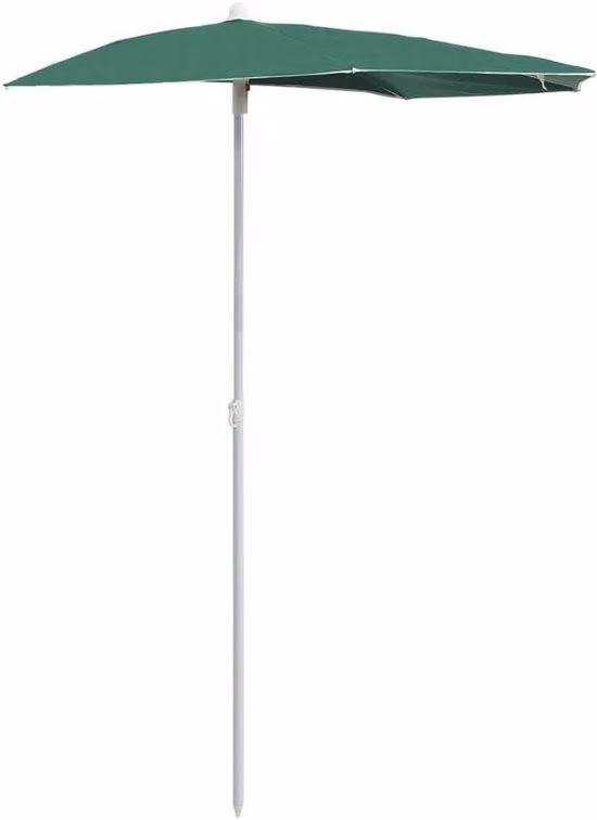 Ombrellone da balcone semicircolare - 180x90 cm - Verde - Protezione UV - Robusta struttura in metallo