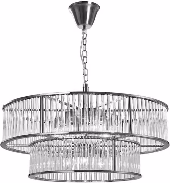 Lampada a sospensione Toolight APP1563-8CP Chrom in metallo e cristallo trasparente