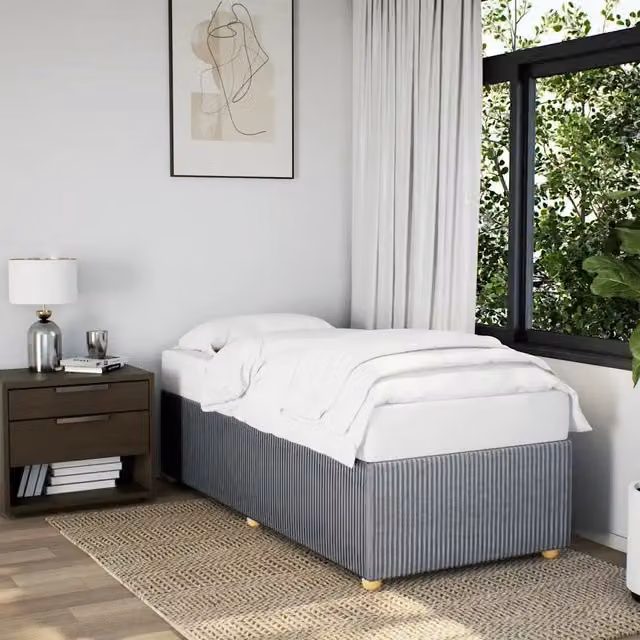 Giroletto senza Materasso-Struttura Letto Grigio Chiaro 90x200 cm Tessuto 704699