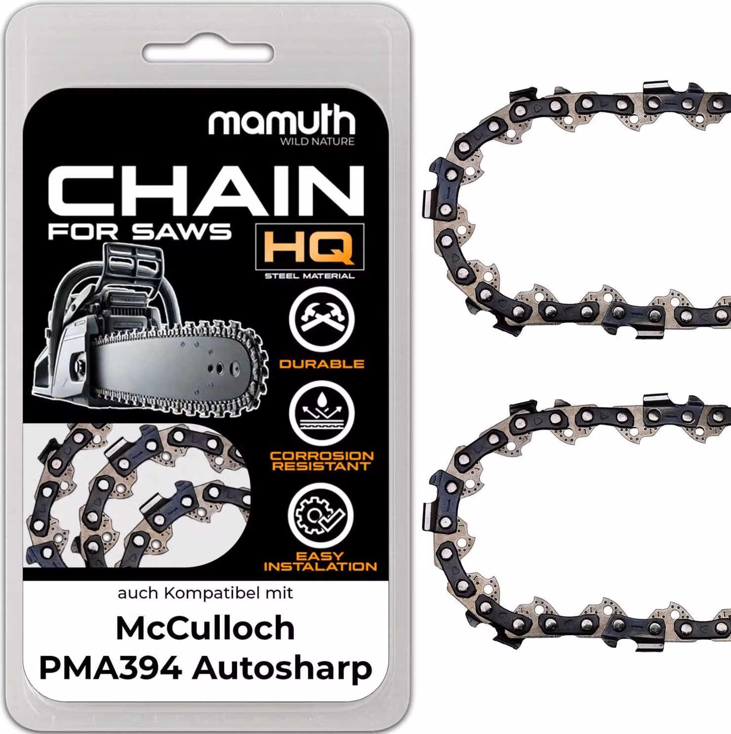 2x catena per motosega 30cm 1,3mm 3/8" 45 TG per McCulloch PMA394 Autosharp