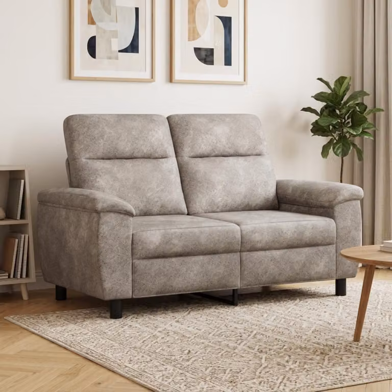 vidaXL Divano Moderno Grigio con Rivestimento in Microfibra e Pelle Sintetica L: 158 cm, P: 90 cm, H: 95 cm
