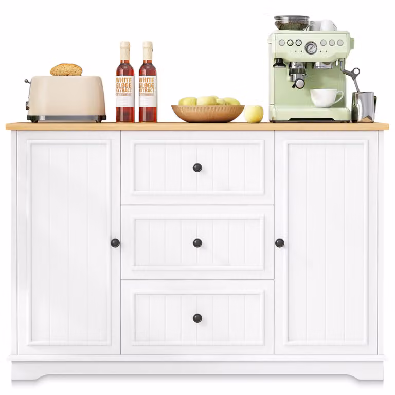 Mobile bar moderno, elegante soluzione di storage con venature chiare del legno