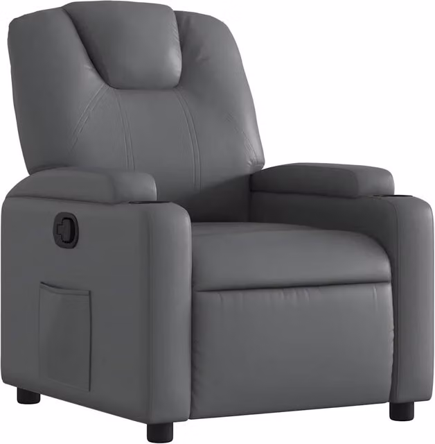 Poltrona | Sedia Relax Reclinabile Grigia in Similpelle