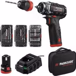 Parkside Performance avvitatore a batteria PBSPA 12 E4 +2 batteria caricatore bit trapano set borsa X 12 V team