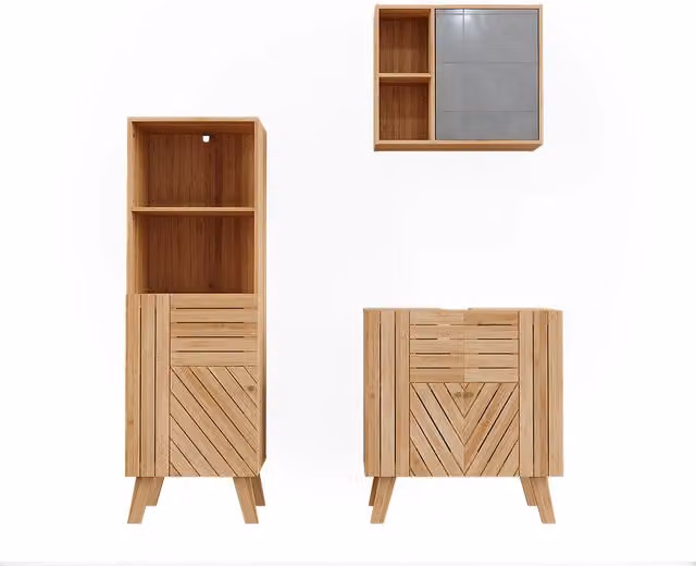 Set di mobili da bagno Lucie Bambù 3 pezzi Vicco