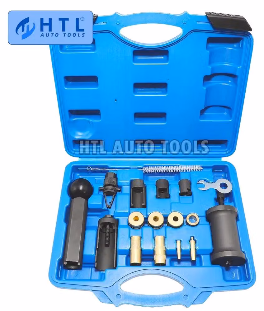 Set di strumenti per l'estrazione degli iniettori, 18 pezzi, acciaio ad alta resistenza, compatibile con motori V6 e V8, rimozione efficiente degli iniettori, riutilizzabile