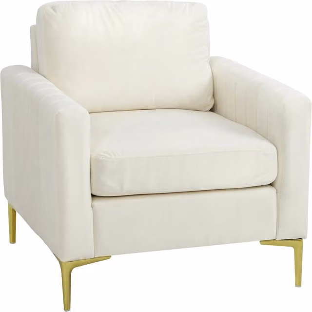 Poltrona Velluto Imbottita ¨C Xylo ¨C Crema 81x77x81 cm