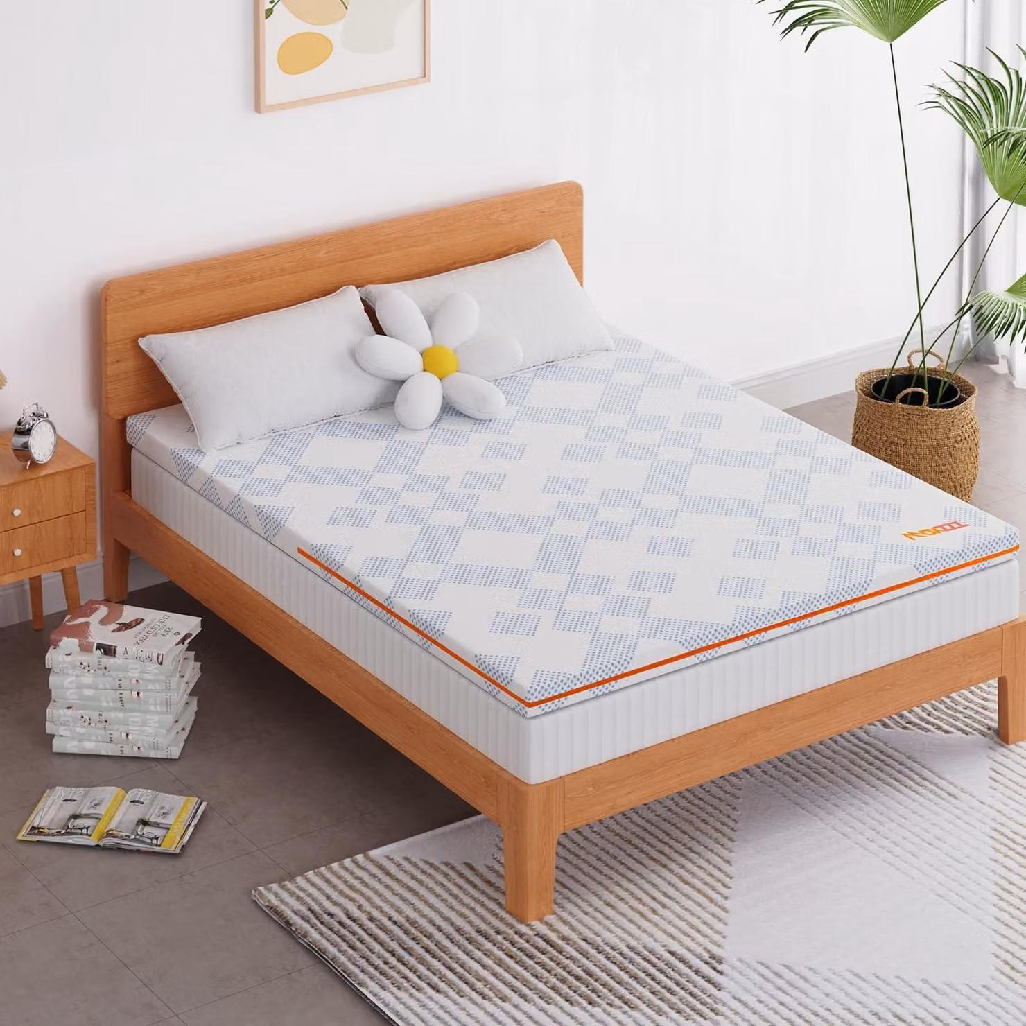Materasso topper viscoelastico, dimensioni 135 x 190 x 7,5 cm, per un comfort ottimale